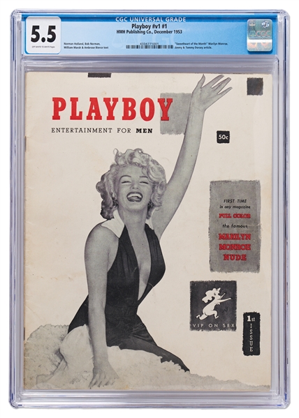 First Issue of Playboy from December 1953 with Marilyn Monroe on the Cover -- Encapsulated by CGC<br>