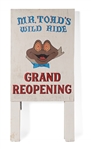 Disneyland Sign from 1983 Advertising the Reopening of Mr. Toads Wild Ride