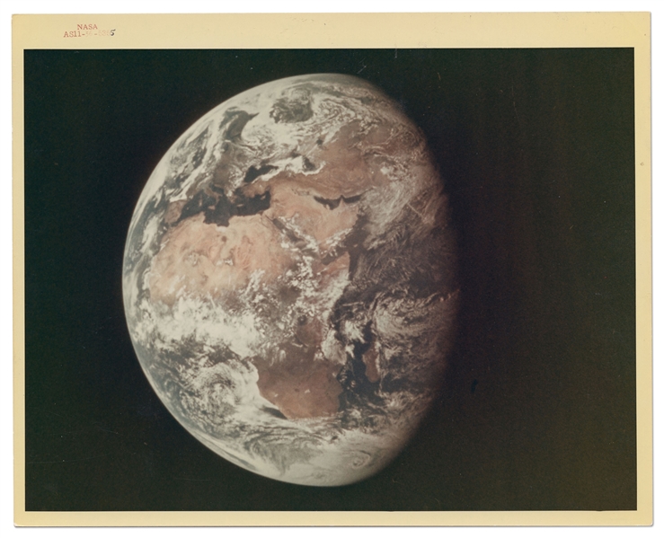 Apollo 11 Red Number NASA Photo of the Round Earth -- Printed on ''A Kodak Paper''