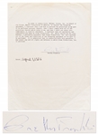 Aretha Franklin Signed Agreement -- With PSA/DNA COA
