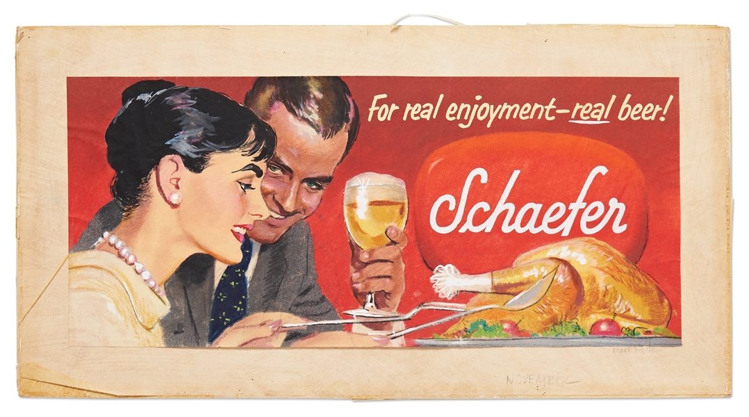 Marshall Dawson Miller Advertising Artwork for Schaefer Beer