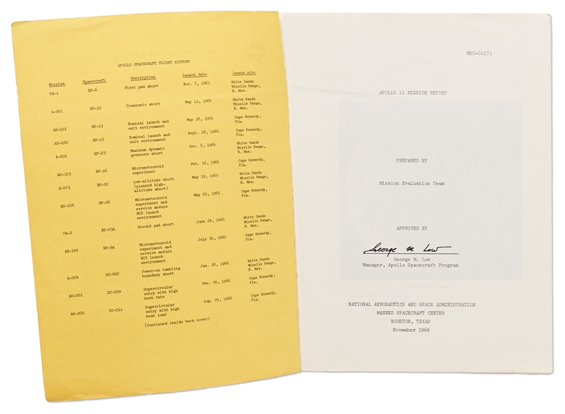 Apollo 11 Mission Report -- Dated November 1969