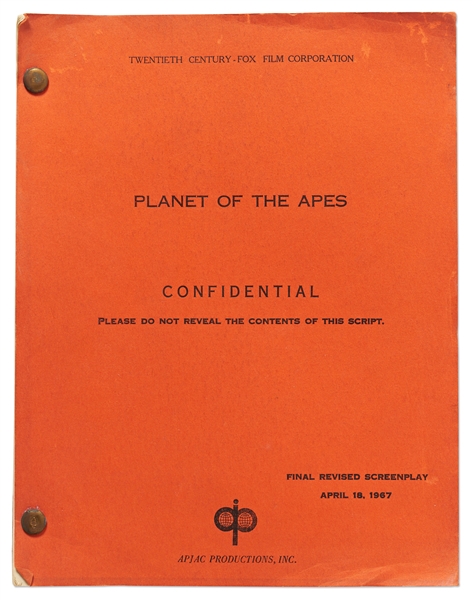 Original 1967 ''Final Revised Screenplay'' for ''Planet of the Apes''