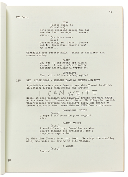 Original 1967 ''Final Revised Screenplay'' for ''Planet of the Apes''