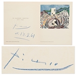 Pablo Picasso Signed Program for an Exhibit of His Work in 1961 -- With PSA/DNA COA