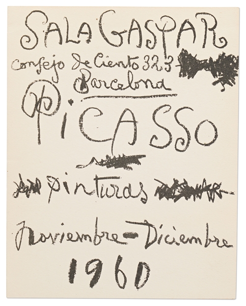 Pablo Picasso Signed Program for an Exhibit of His Work in 1961 -- With PSA/DNA COA
