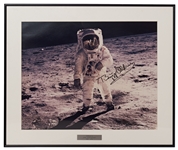 Buzz Aldrin Signed Apollo 11 Visor Photo Measuring 20'' x 16'' -- With Steve Zarelli COA