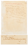 Ernest Hemingway Autograph Letter Signed Regarding a Film Adaptation of Across the River and Into the Trees