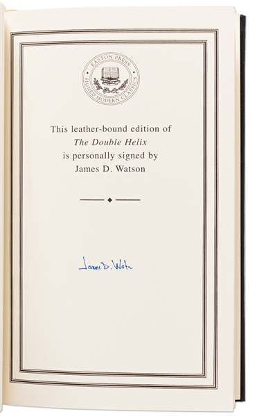 James Watson Signed Deluxe Edition of ''The Double Helix''