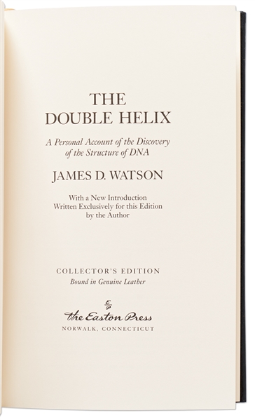 James Watson Signed Deluxe Edition of ''The Double Helix''