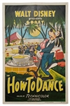 Walt Disney Productions One Sheet 27 x 41 Poster for How to Dance from 1953 Starring Goofy