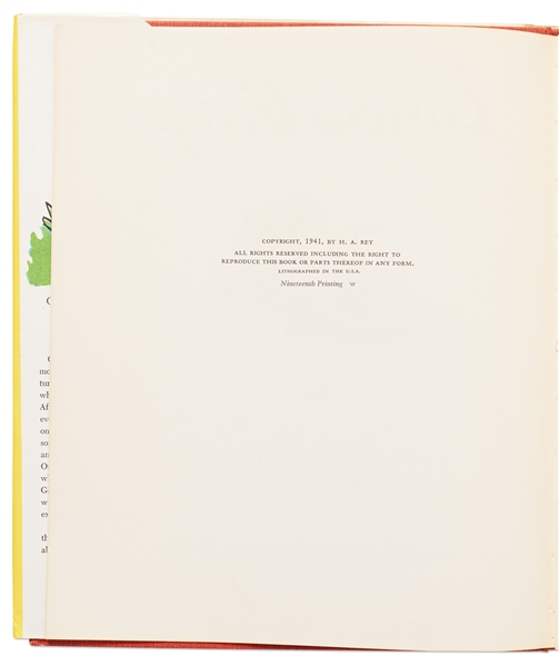 H.A. Rey and Margret Rey Signed First Edition of ''Curious George'' with H.A. Rey Also Drawing an Illustration of the Curious Monkey -- With PSA/DNA COA