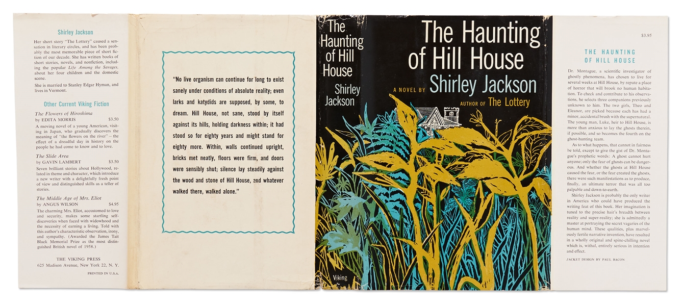 Shirley Jackson First Edition, First Printing of Her Classic Horror Novel, ''The Haunting of Hill House''