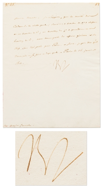 Napoleon Bonaparte Letter Signed with Military Content -- Dated 16 January 1813 Shortly After Napoleons Disastrous Retreat from Russia