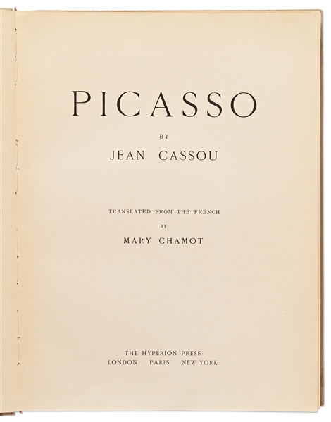 Pablo Picasso Signed First U.S. Edition of the Art Book ''Picasso'' by Jean Cassou