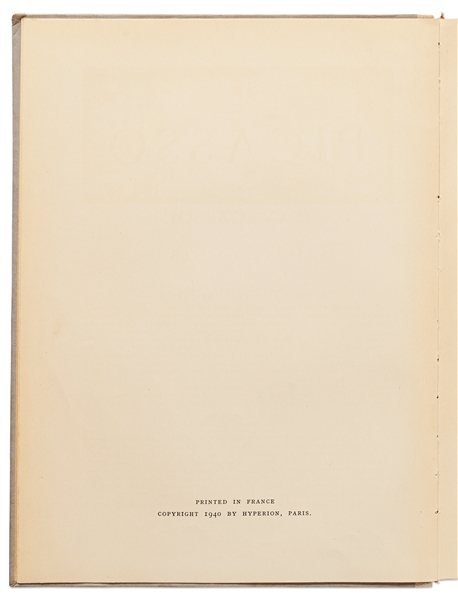 Pablo Picasso Signed First U.S. Edition of the Art Book ''Picasso'' by Jean Cassou