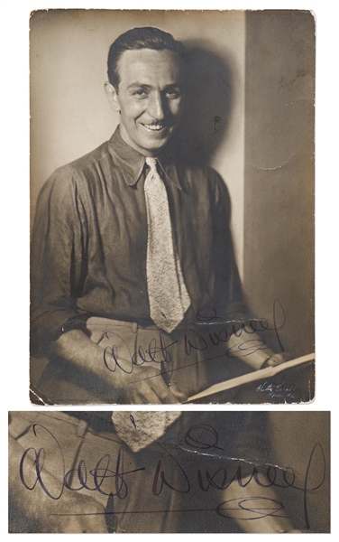 Walt Disney Signed 6.5'' x 9'' Photo Without Inscription from the Early 1930s -- With Phil Sears COA