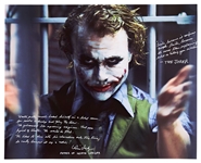 Large 20 x 16 Photo of Heath Ledger as The Joker, with Handwritten Reflections by Heaths Father -- ...He galvanised the upcoming craziness...