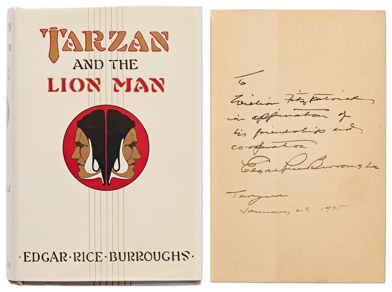 Edgar Rice Burroughs Signed First Edition, First Printing of ''Tarzan and the Lion Man''