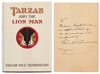 Edgar Rice Burroughs Signed First Edition, First Printing of Tarzan and the Lion Man