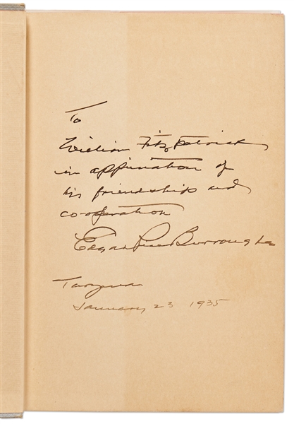 Edgar Rice Burroughs Signed First Edition, First Printing of ''Tarzan and the Lion Man''