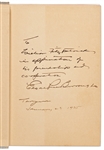 Edgar Rice Burroughs Signed First Edition, First Printing of ''Tarzan and the Lion Man''