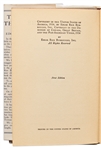 Edgar Rice Burroughs Signed First Edition, First Printing of ''Tarzan and the Lion Man''