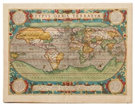 Theatre of the World Map from 1587 by Dutch Cartographer Abraham Ortelius