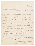 Theodore Roosevelt Autograph Letter Signed from 1917 -- ''... I am driven to death in the effort to get through my work - and I sometimes fail anyhow...''