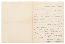 Theodore Roosevelt Autograph Letter Signed from 1917 -- ''... I am driven to death in the effort to get through my work - and I sometimes fail anyhow...''