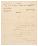 Thomas Edison Autograph Letter Signed from 1898 Regarding Conducting Electricity Through Wire