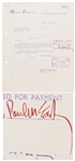 Lot of Three Documents Signed by The Beatles -- Includes 1967 Club Bill Approved for Payment by Paul McCartney