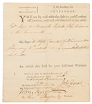 John Hancock Document Signed as Governor of Massachusetts -- Hancock Approves Payment to Colonel Lewis de Marsequelle, Supervisor of Cannon Foundries During the Revolutionary War