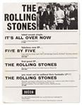 Rolling Stones Promotional Program from 1964 Signed by All Five Members Including Brian Jones -- With Heritage COA