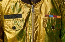 Freddie Mercury's Personally Owned Gold Bomber Jacket with U.S. Army Patch
