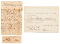Texian Revolutionary Philip Dimmitt Autograph Letter Signed -- Lot Also Includes a Scarce Version of the Arkansas Civil War Amnesty Oath