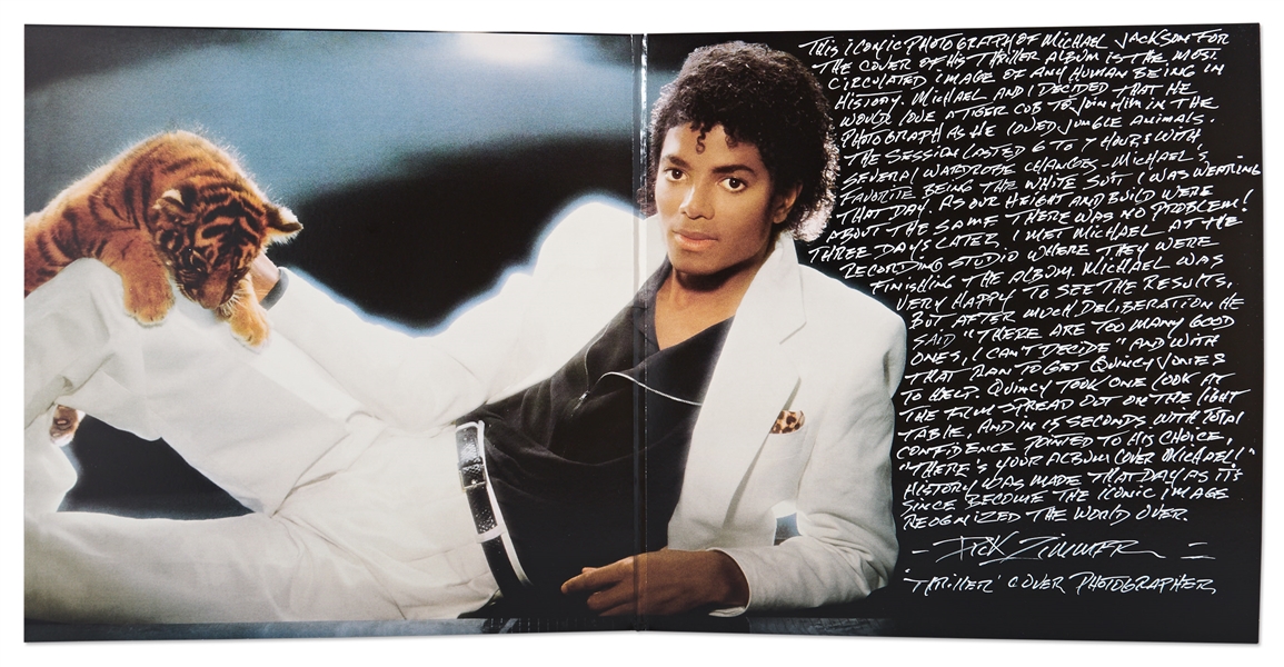 Michael Jackson ''Thriller'' Album with Handwritten Memory of How the Famous Photos Were Captured by Photographer Dick Zimmerman
