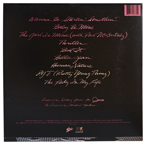Michael Jackson ''Thriller'' Album with Handwritten Memory of How the Famous Photos Were Captured by Photographer Dick Zimmerman