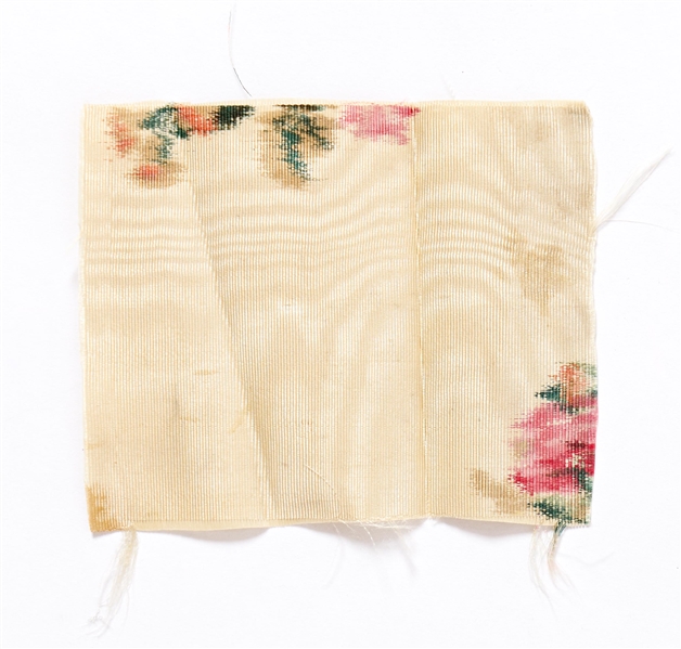 Large Swatch of Fabric Worn by Laura Keene the Night of Abraham Lincoln's Assassination -- Accompanied by Letter from Laura Keene's Daughter, Stating that President Lincoln's Blood Stains the Fabric
