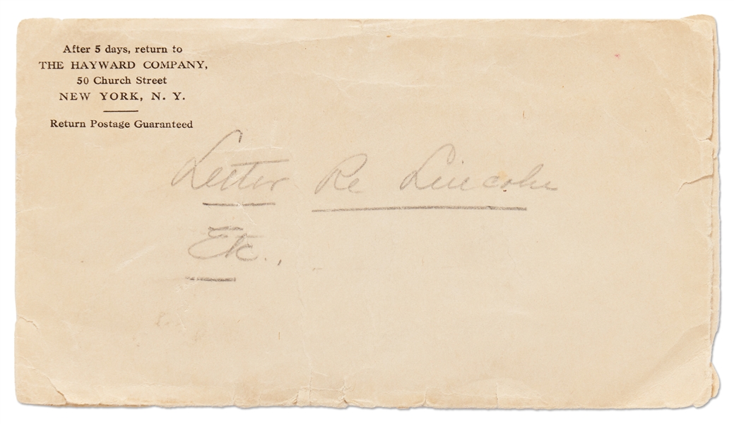 Large Swatch of Fabric Worn by Laura Keene the Night of Abraham Lincoln's Assassination -- Accompanied by Letter from Laura Keene's Daughter, Stating that President Lincoln's Blood Stains the Fabric