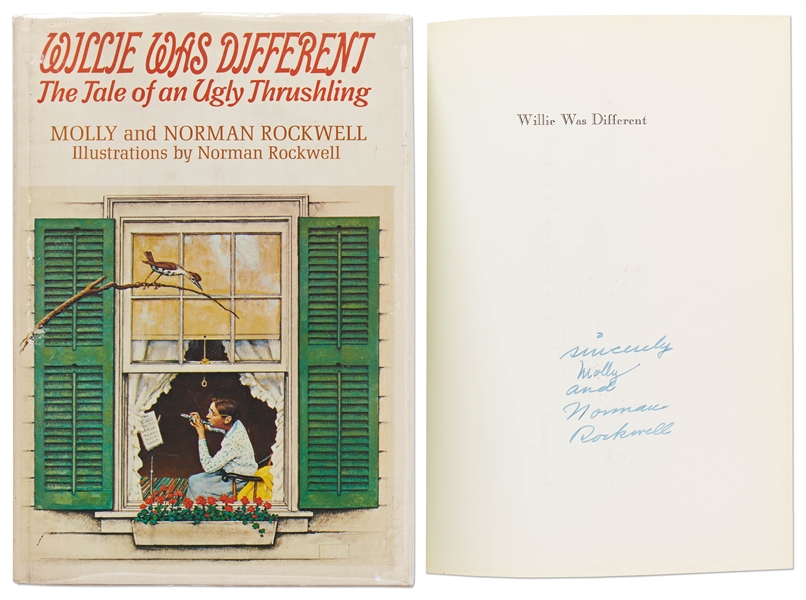 Norman Rockwell Signed First Edition of His Book, ''Willie Was Different: The Tale of an Ugly Thrushling''