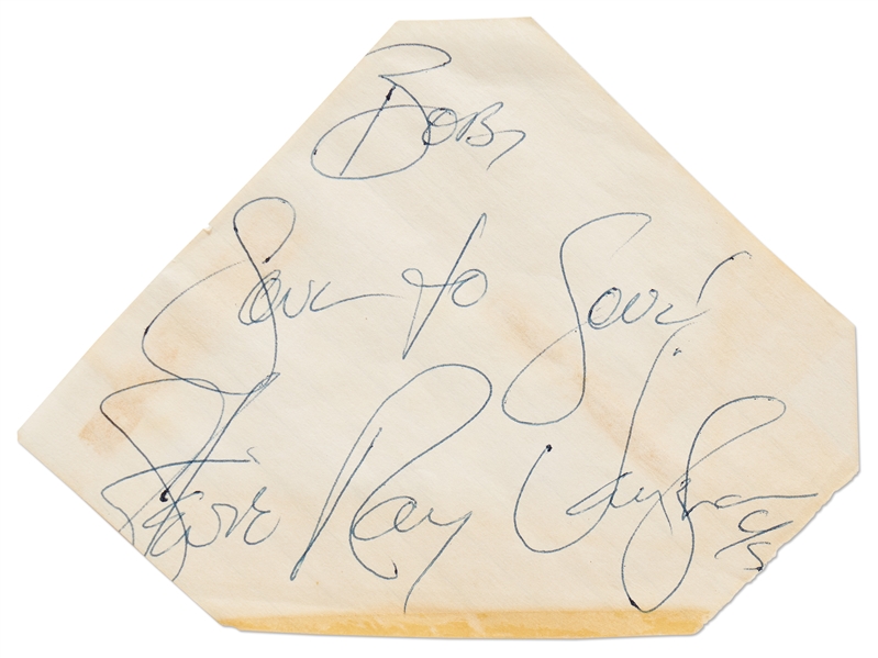 Stevie Ray Vaughan Signature -- Penned in 1985 Before His Concert at the Oregon State Penitentiary