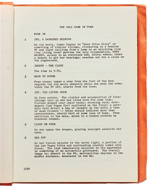 Frank D. Gilroy Script from 1968, ''The Only Game in Town'' Starring Elizabeth Taylor and Warren Beatty