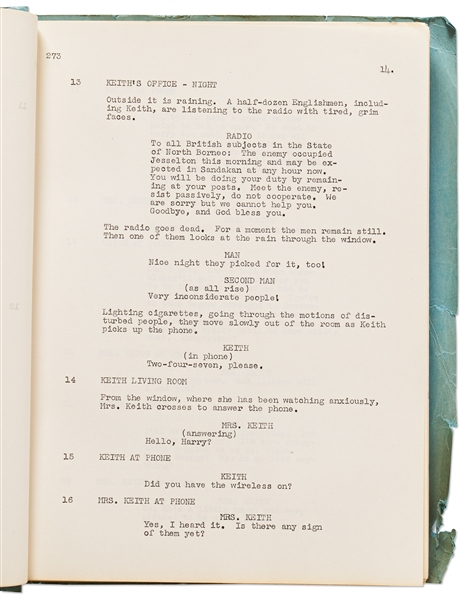 Script from the 1950 Film ''Three Came Home'', Written by Academy Award Nominated Screenwriter Nunnally Johnson