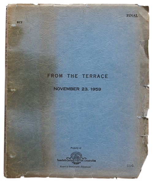 Ernest Lehman Written 1959 Screenplay ''From the Terrace'' Starring Paul Newman & Joanne Woodward