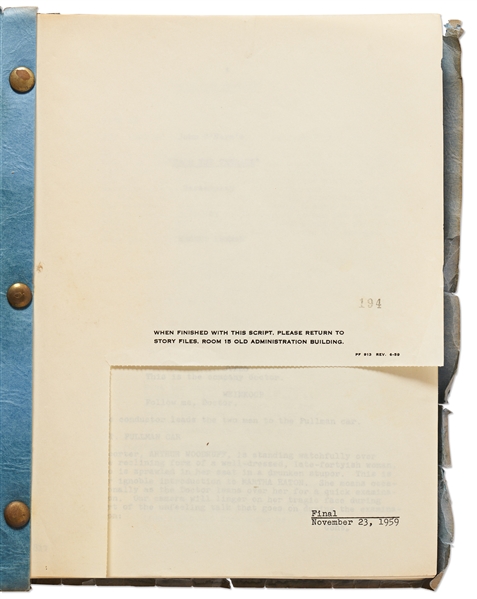 Ernest Lehman Written 1959 Screenplay ''From the Terrace'' Starring Paul Newman & Joanne Woodward