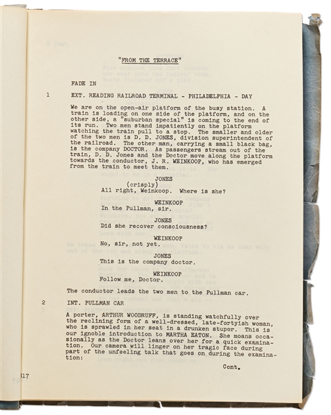 Ernest Lehman Written 1959 Screenplay ''From the Terrace'' Starring Paul Newman & Joanne Woodward
