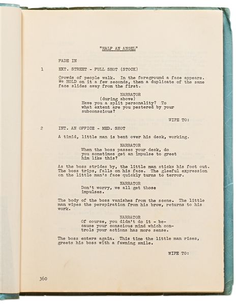Screenplay by Robert Riskin for the 1951 Comedy ''Half Angel''
