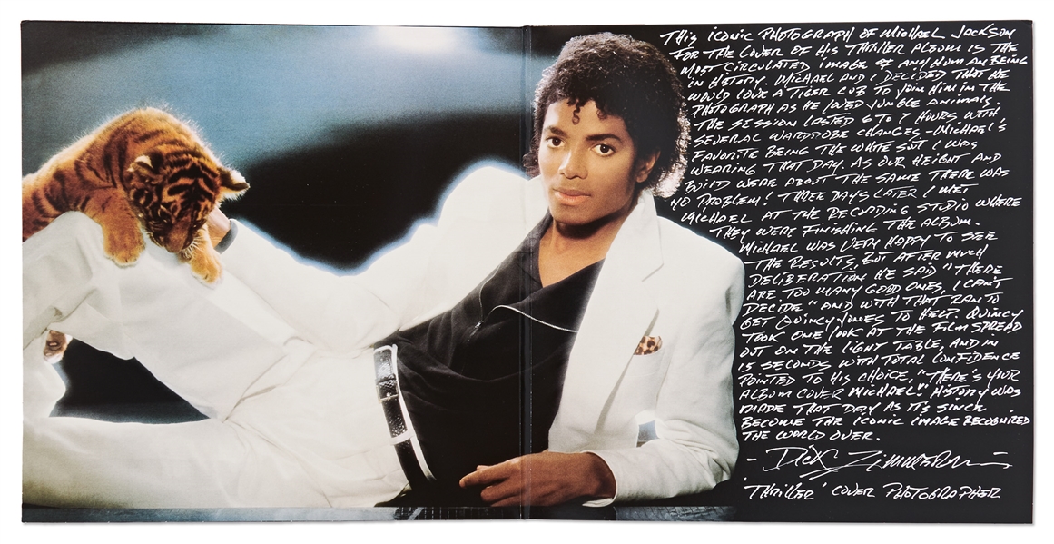 Michael Jackson ''Thriller'' Album with Handwritten Memory of How the Famous Photos Were Captured by Photographer Dick Zimmerman