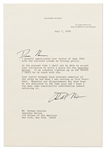 Richard Nixon Letter Signed -- Signed with His Full Name, ''Richard Nixon''
